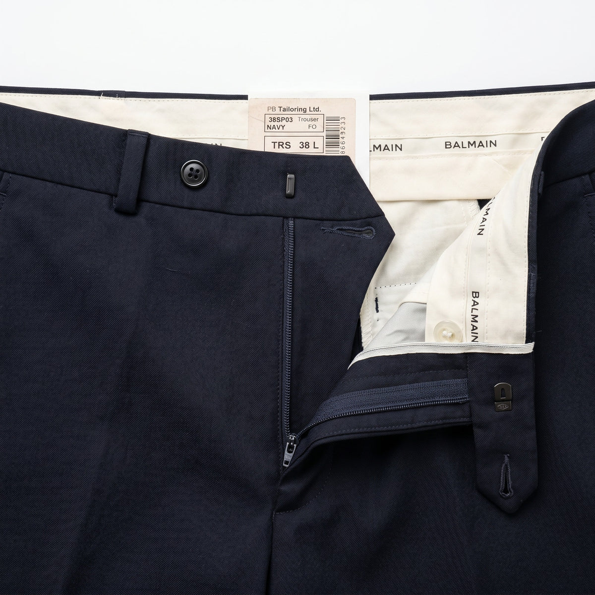 Balmain Paris Men’s 100% Wool Trousers 38L Navy NWT Vintage 2002 Tailored