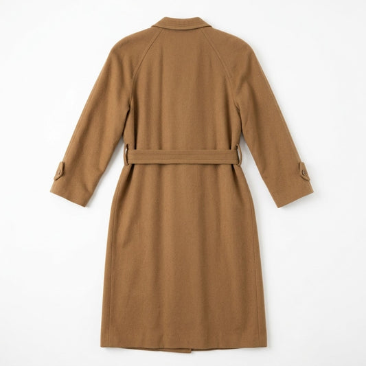 Vintage Casual Corner 100% Wool Coat Belted Double-Breasted Camel