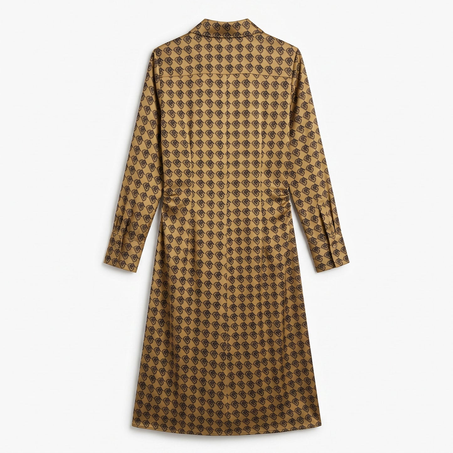 NWT 100% Silk Banana Republic  Monogram Print Shirt Dress | Long Sleeve | XL