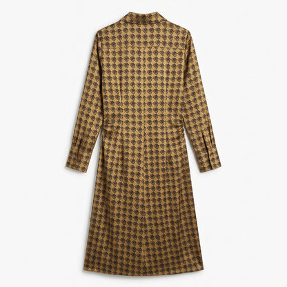 NWT 100% Silk Banana Republic  Monogram Print Shirt Dress | Long Sleeve | XL