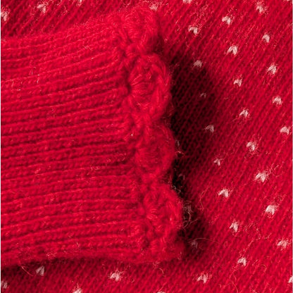 Teenie Weenie Red Fair Isle Snowflake Wool Blend Henley Sweater, Size S