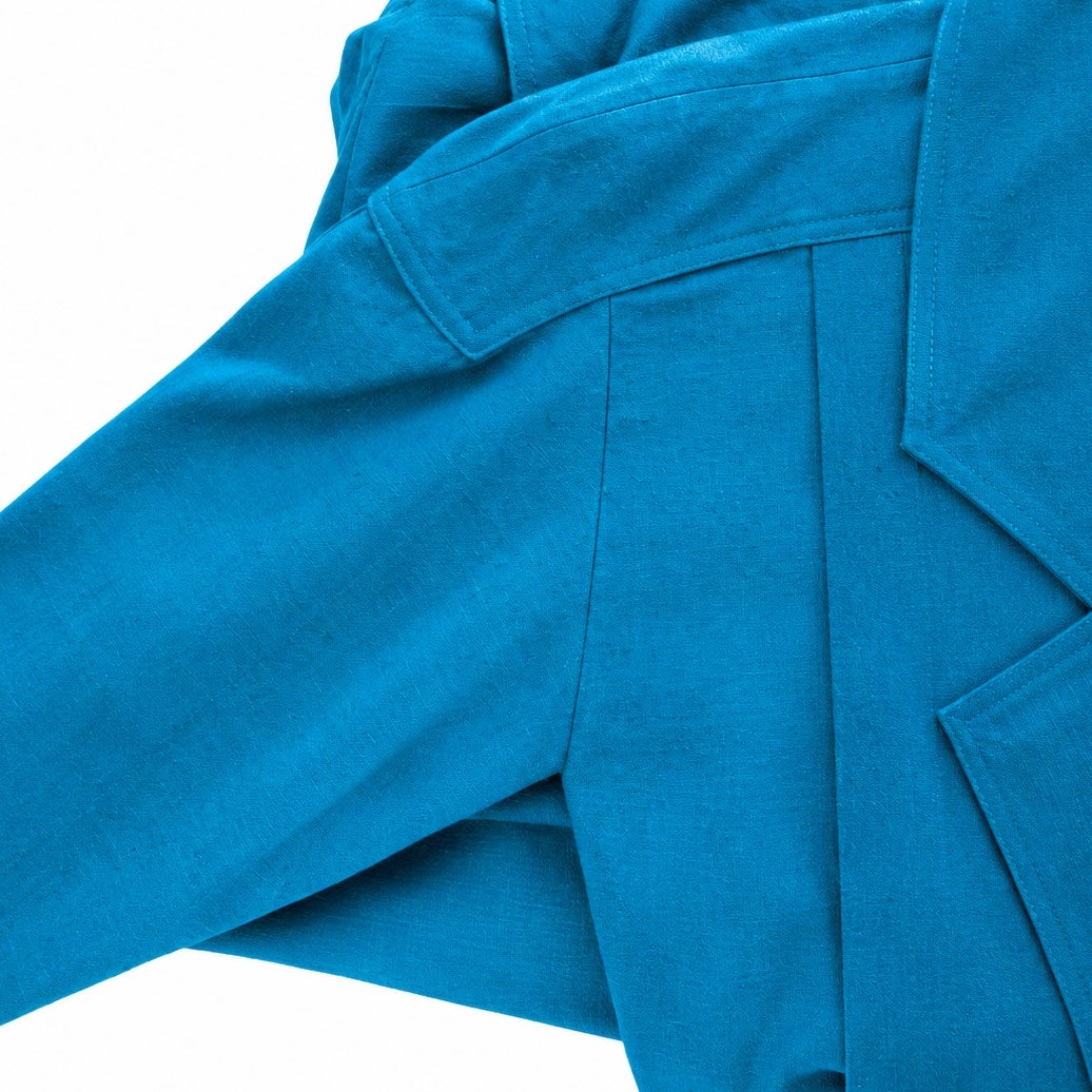 Vintage Naturelle George Georgiou Teal 100% Silk Jacket Brooch Made Cyprus L