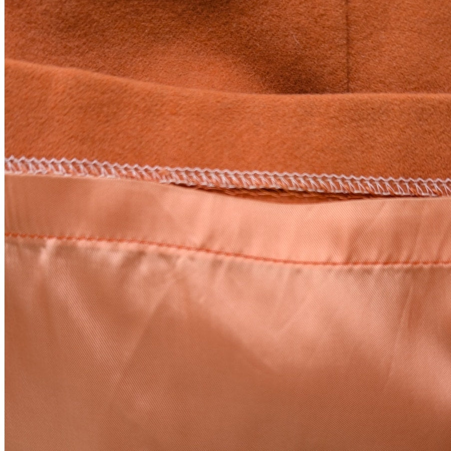 Sisley Orange Wool Blend Mini Skirt Lined Made in Italy Size 42 IT US 6