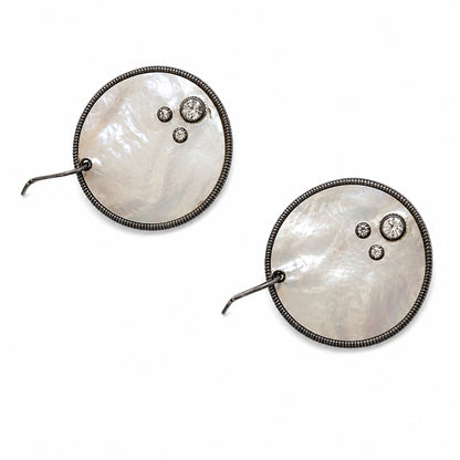 Silpada 925 Sterling Silver Mother of Pearl Crystal Drop Earrings