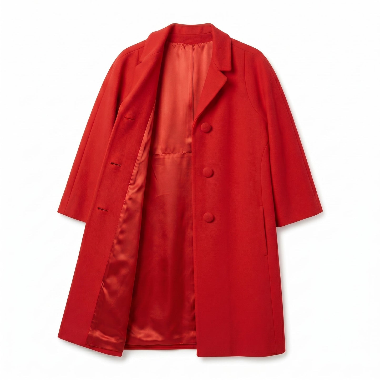 Harry B. Popper London Sz 10 Red Wool Coat | Vintage British | Statement Piece