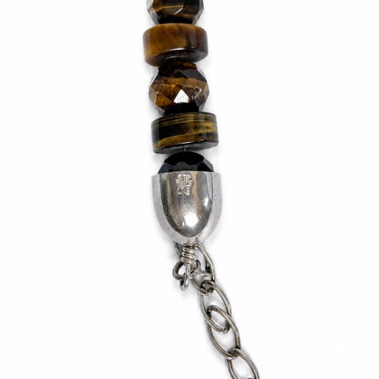 Jay King Tiger Eye Gemstone Necklace 925 Sterling Silver 18" + 3" Extender