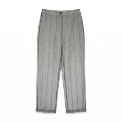 Emporio Armani Wide-Leg Trousers | Gray Taupe Textured  US 4