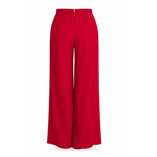 St. John Evening Silk Palazzo Pants in True Red