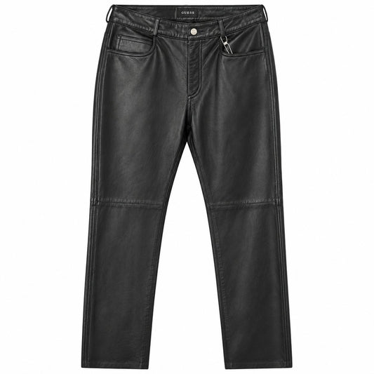 GUESS Black Genuine Leather Pants