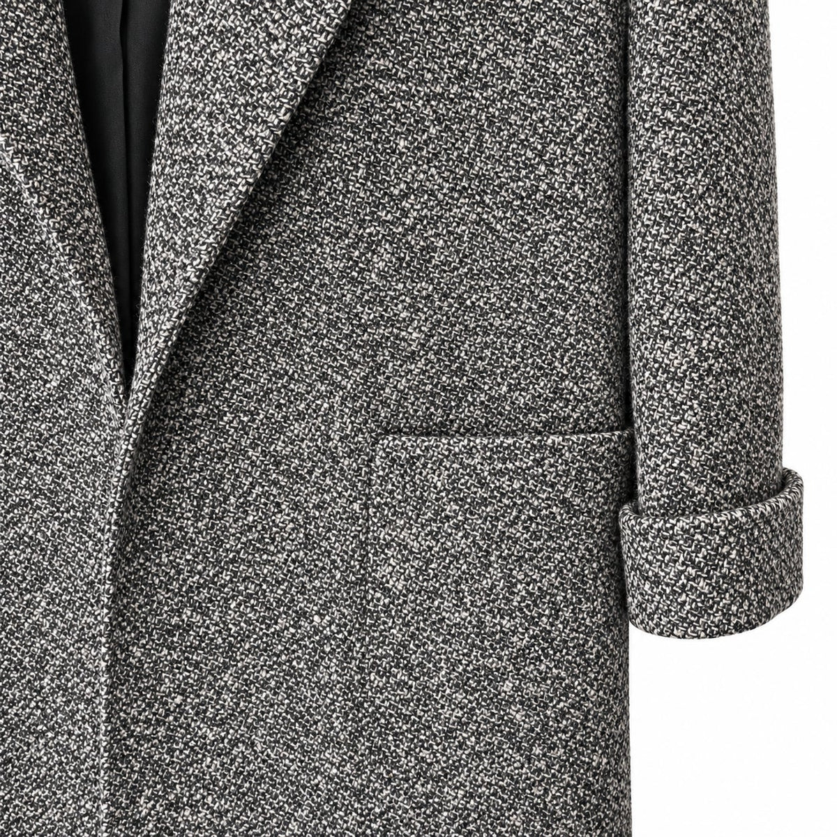 Vintage Cassidy Petite Gray Wool Tweed Long Coat Hand Tailored Made in USA