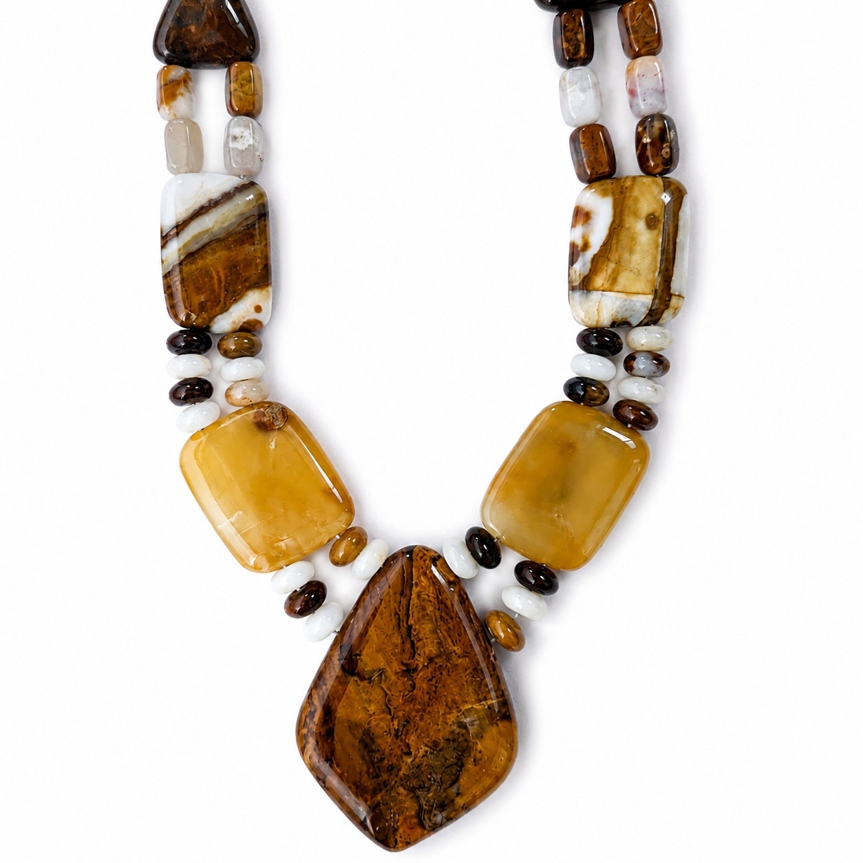 Jay King Natural Chalcedony Statement Necklace Sterling Silver 20" + Extender