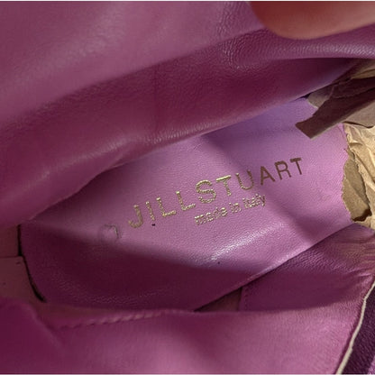 100% Genuine Leather Jill Stuart Italy Plum Purple Leather Knee High Boots Size 8 Pointed Toe Stiletto