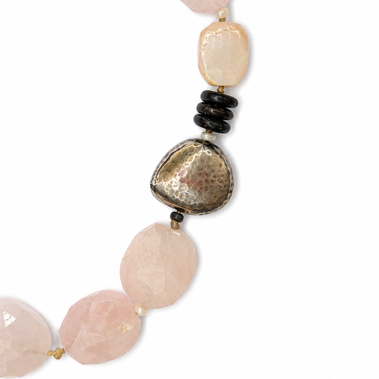 Silpada Peyote Bird Rose Quartz Gemstone Necklace N1819 Sterling Silver
