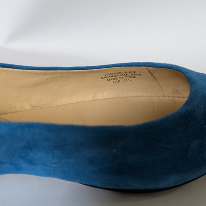 NWT 100% Genuine Leather Enzo Angiolini Eashiana Blue Suede Ballet Flats Size 8.5 M