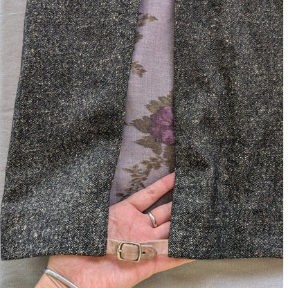 VTG Archival Gilles Rosier Deconstructed Tweed Leather Bandage Slit Dress