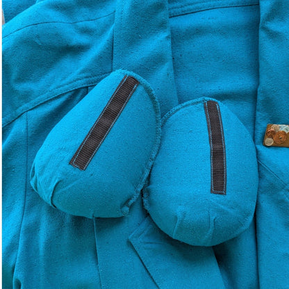 Vintage Naturelle George Georgiou Teal 100% Silk Jacket Brooch Made Cyprus L