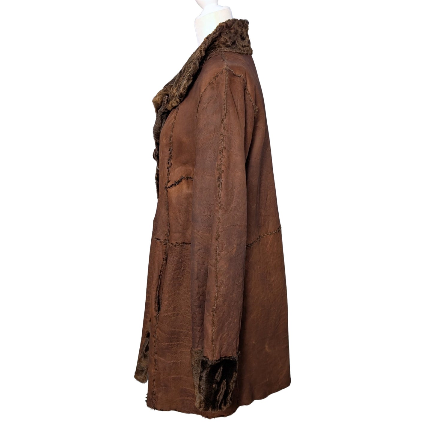 Auburn Brown Lamb Shearling Reversible Jacket Genuine Fur & Leather