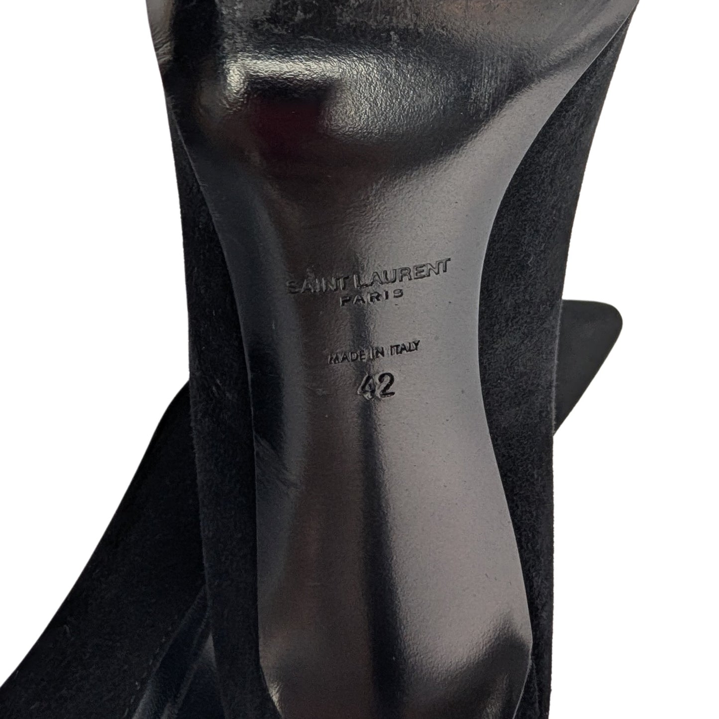 Saint Laurent Zoe 85 Black Suede Pointed Toe Stiletto Pumps IT 42