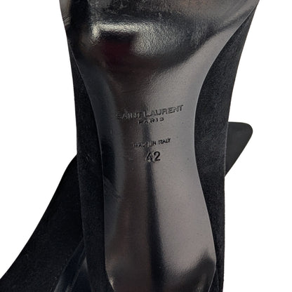 Saint Laurent Zoe 85 Black Suede Pointed Toe Stiletto Pumps IT 42