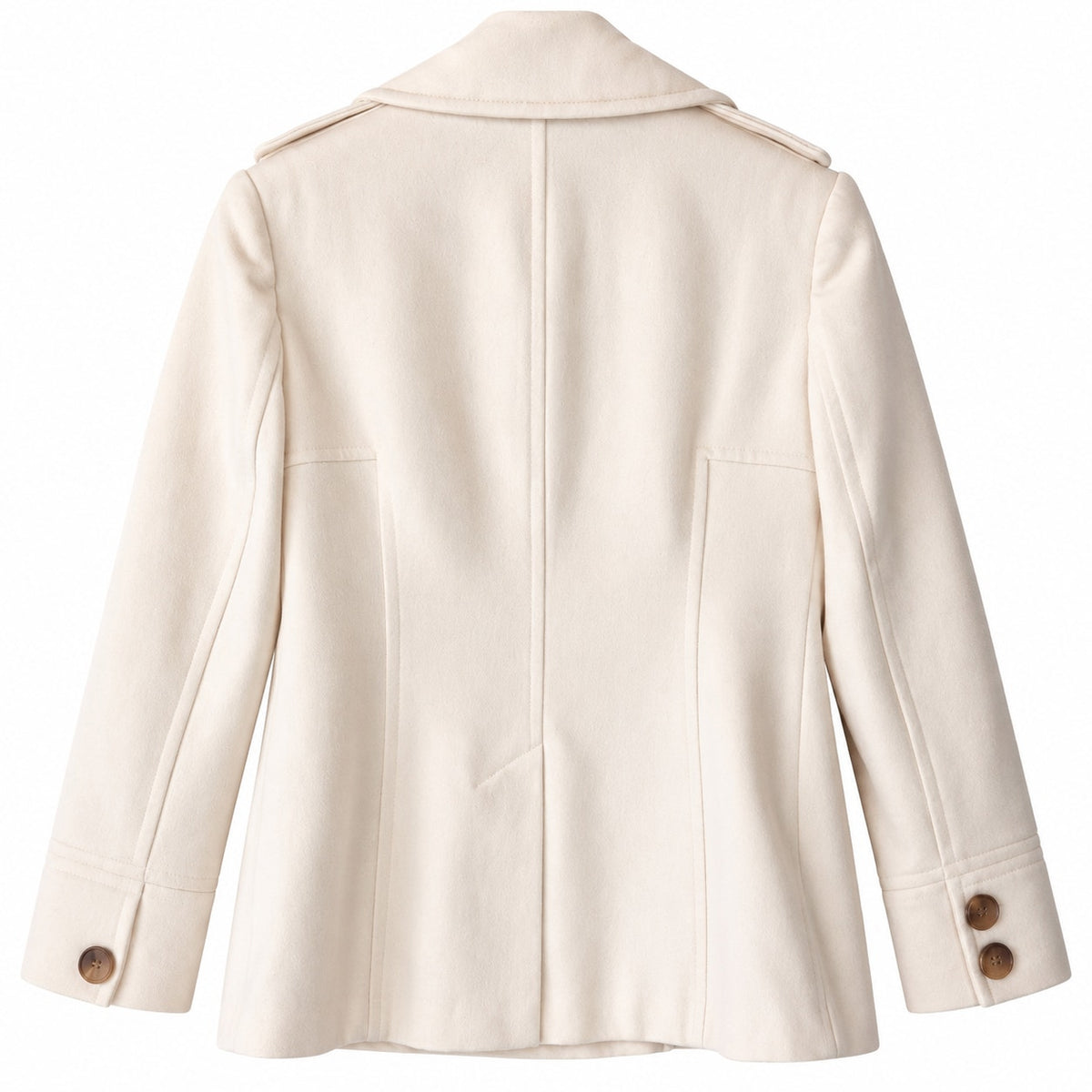 Moda International Winter White Wool Blend Peacoat Double Breasted Size S