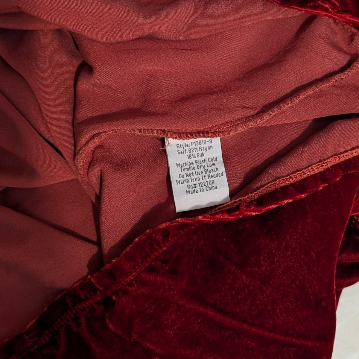 Johnny Was Crushed Velvet Short Sleeve Ringer Tee Top Burgundy Wine Red Size S
