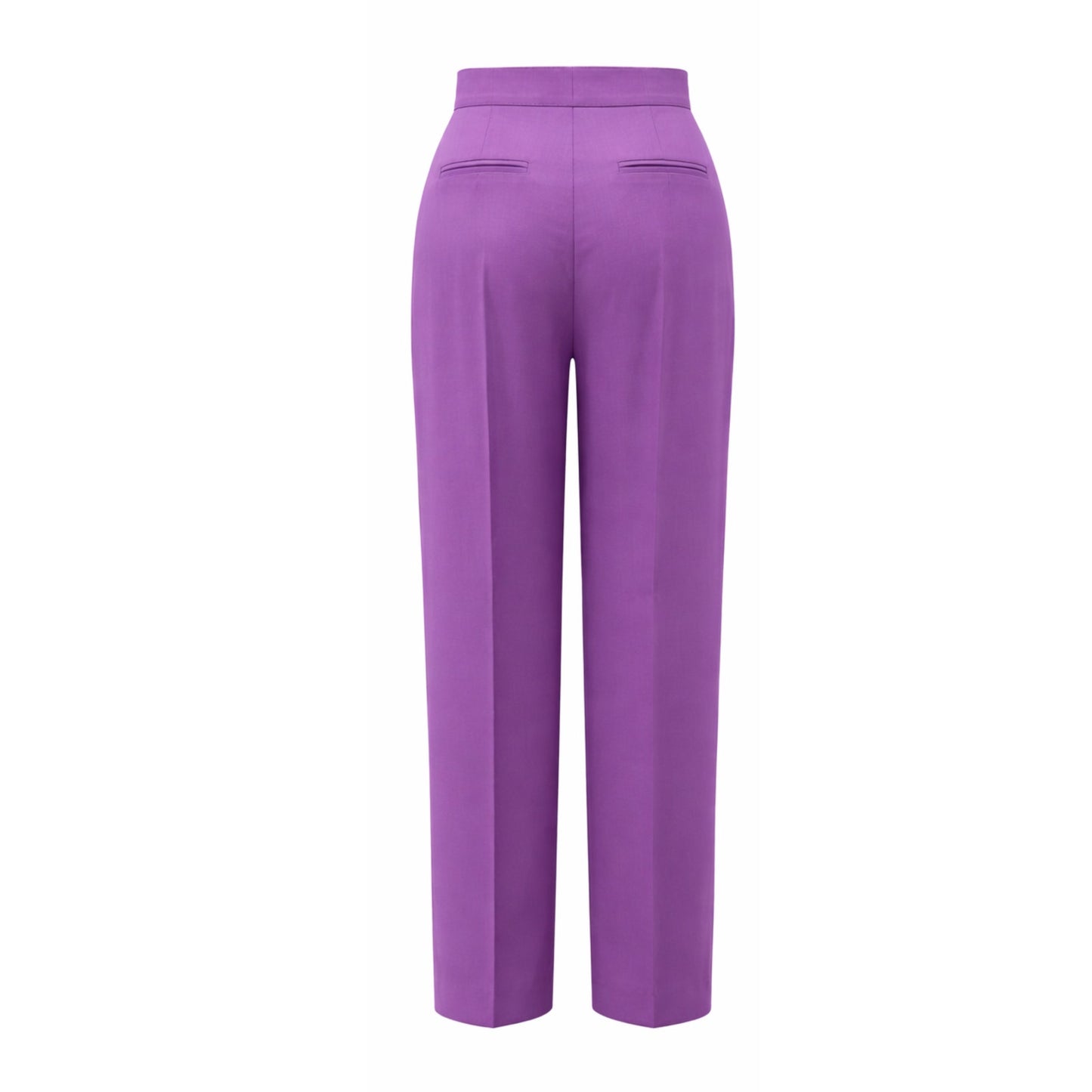 Purple Double Breasted 100% Italian Wool Pantsuit — Mother of Pearl Buttons