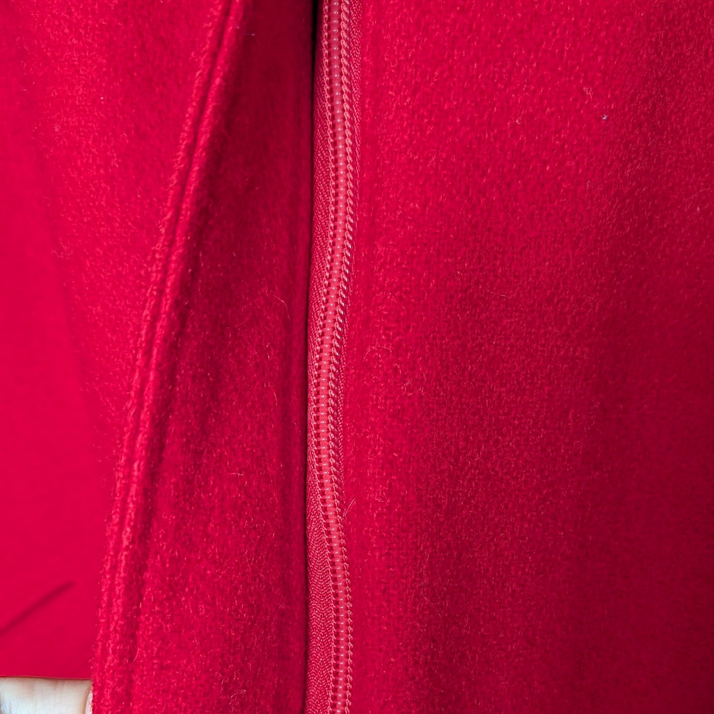 Vintage Red 100% Wool Cape with Detachable Hood and  Funnel Collar