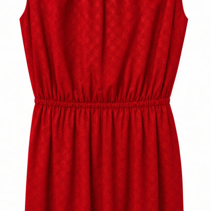100% Silk Martin Grant Paris  Red Jacquard Sleeveless Dress | Stand Collar | NWT | Made in France