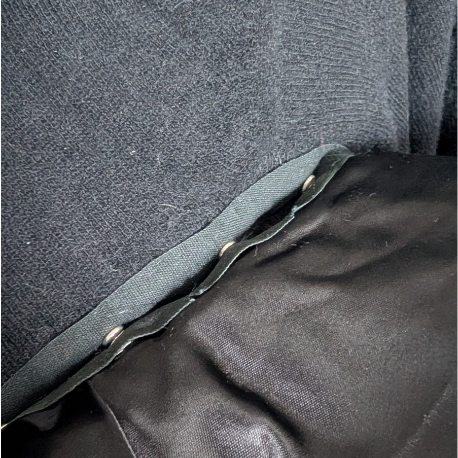Vintage Handmade 100% Cashmere Cardigan Genuine Detachable Mink Collar Black Brown
