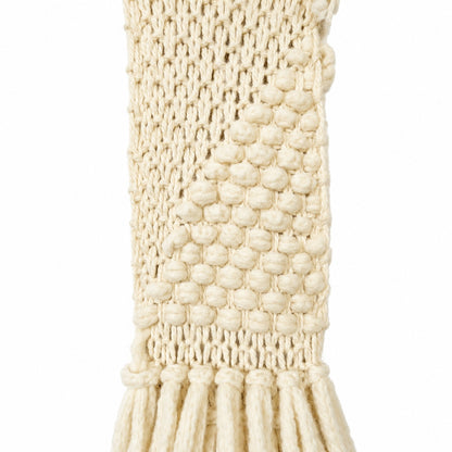 Free People Chunky Alpaca Wool Blend Fringe Scarf, Ivory, Oversized Long Knit