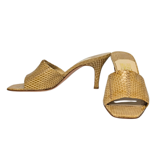 Salvatore Ferragamo Genuine Python Snakeskin Mules – (Narrow)