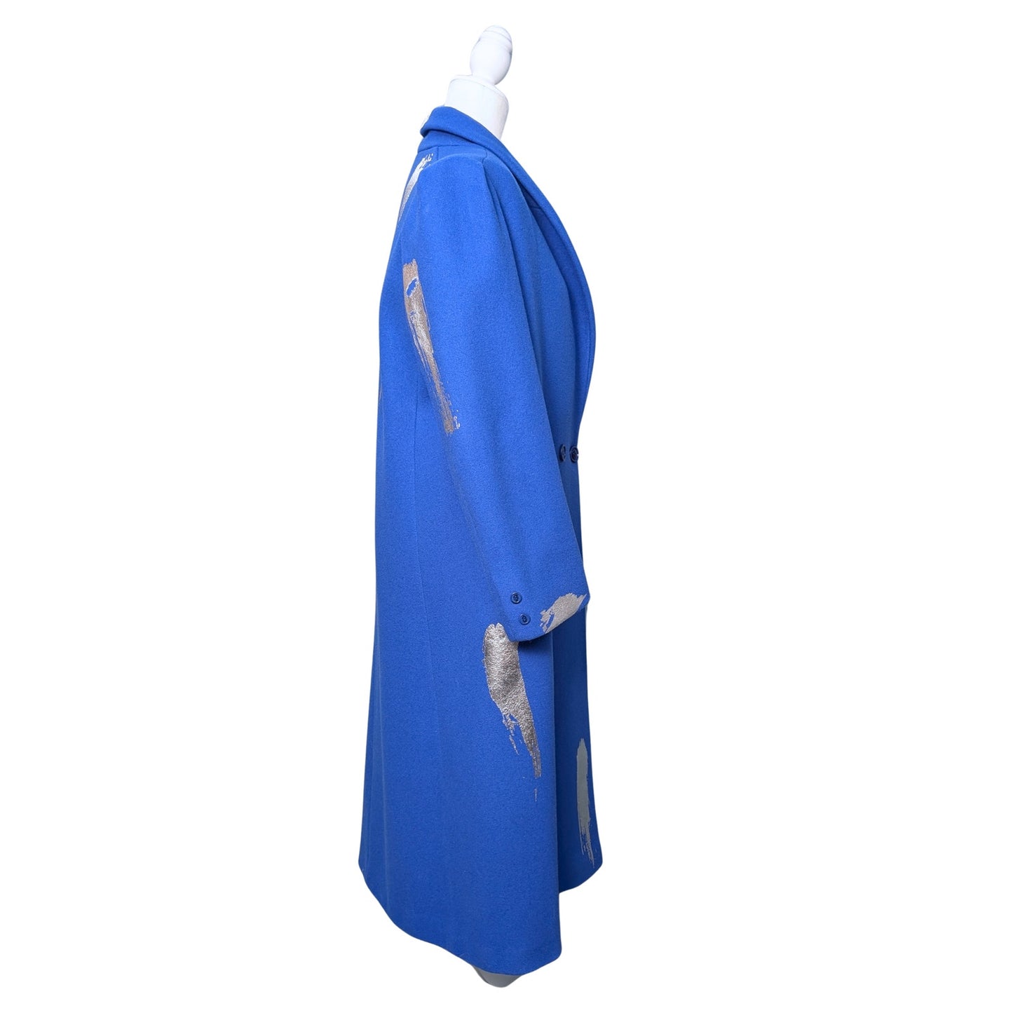 Silver Brush Strokes Minimalist Long Coat