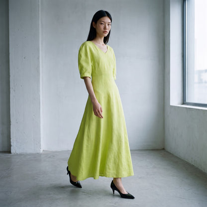 NWT Mara Hoffman Sicily Citrus Linen Maxi Dress