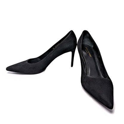Saint Laurent pumps, Anja 105, YSL suede heels, Saint Laurent heels size 42, black designer pumps, Saint Laurent stiletto, black suede pumps, pointed toe suede pumps, designer high heels, Saint Laurent Anja, black suede stilettos, YSL, pointed toe heels, Saint Laurent shoes women, size 42 stiletto, pumps, YSL black shoes, classic black pumps, elegant dress shoes, suede stiletto heels, women's shoes for men, stiletto for men, men heels, Zoe Suede Pump, Anja 105, Zoe 85
