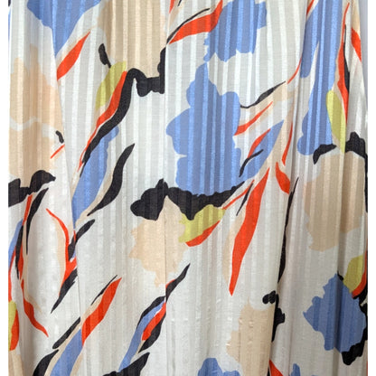 Joie 60% Cotton 40% Silk Abstract Print Tiered Halter Maxi Dress