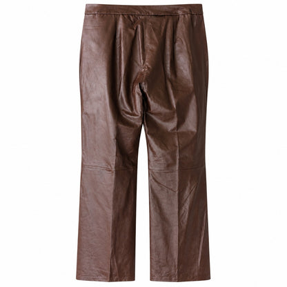 NWT Chadwick's Brown Genuine Leather Pants Straight Leg Lined Size 16 Tall