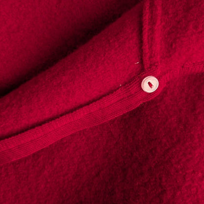 Vintage Lisa International Red 100% Boiled Wool Zip Cardigan Jacket, Size L