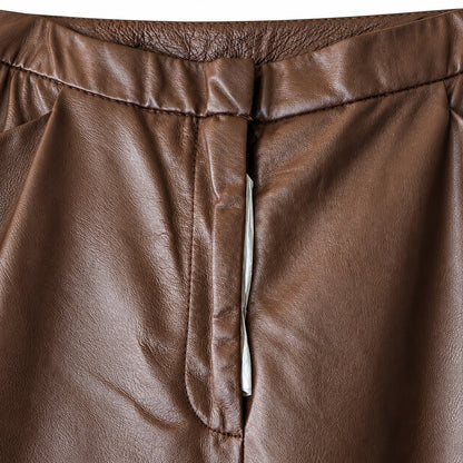 NWT Chadwick's Brown Genuine Leather Pants Straight Leg Lined Size 16 Tall