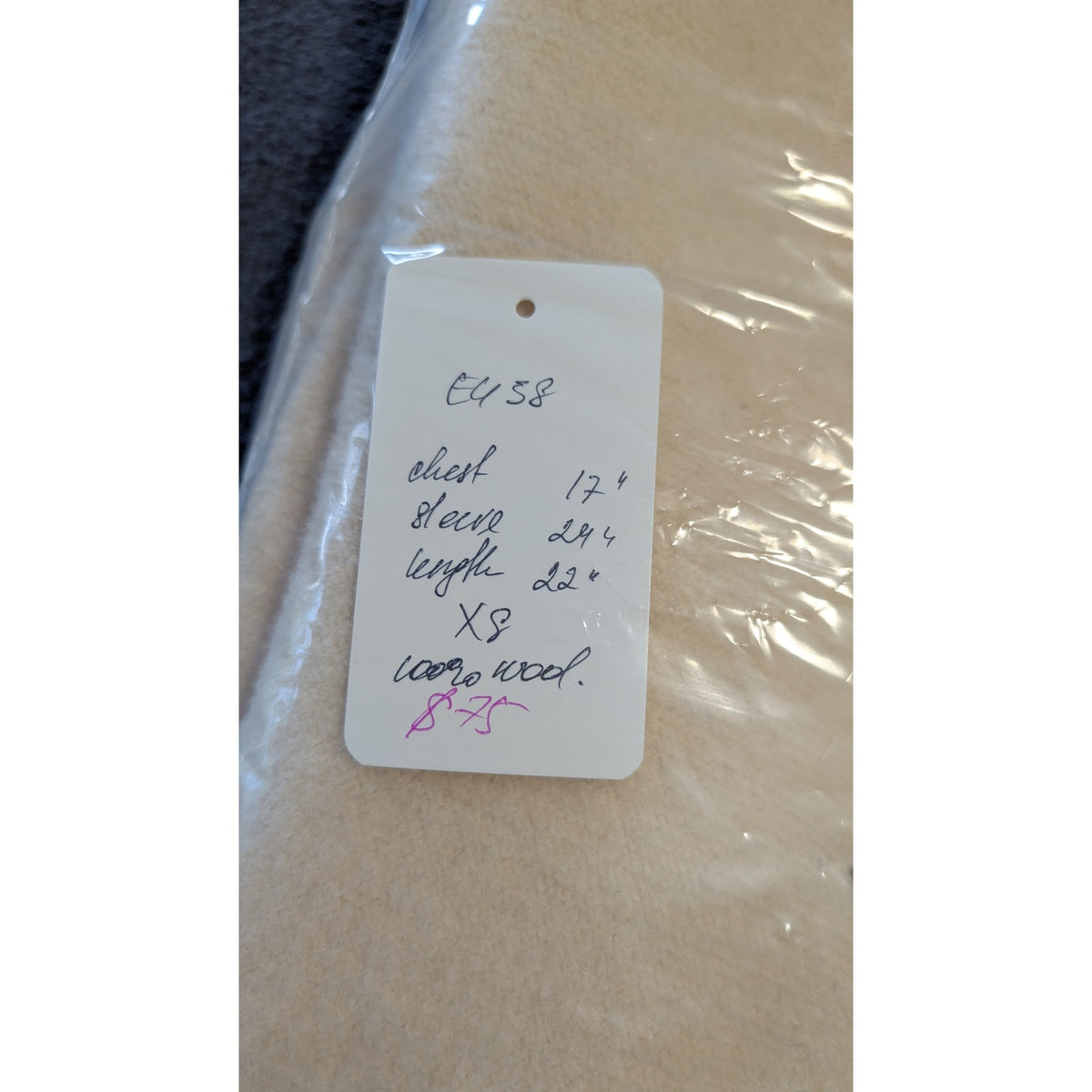 Geiger Austria Cream 100% Wool Cardigan Jacket, Boiled Wool, Size EU 38 / XS