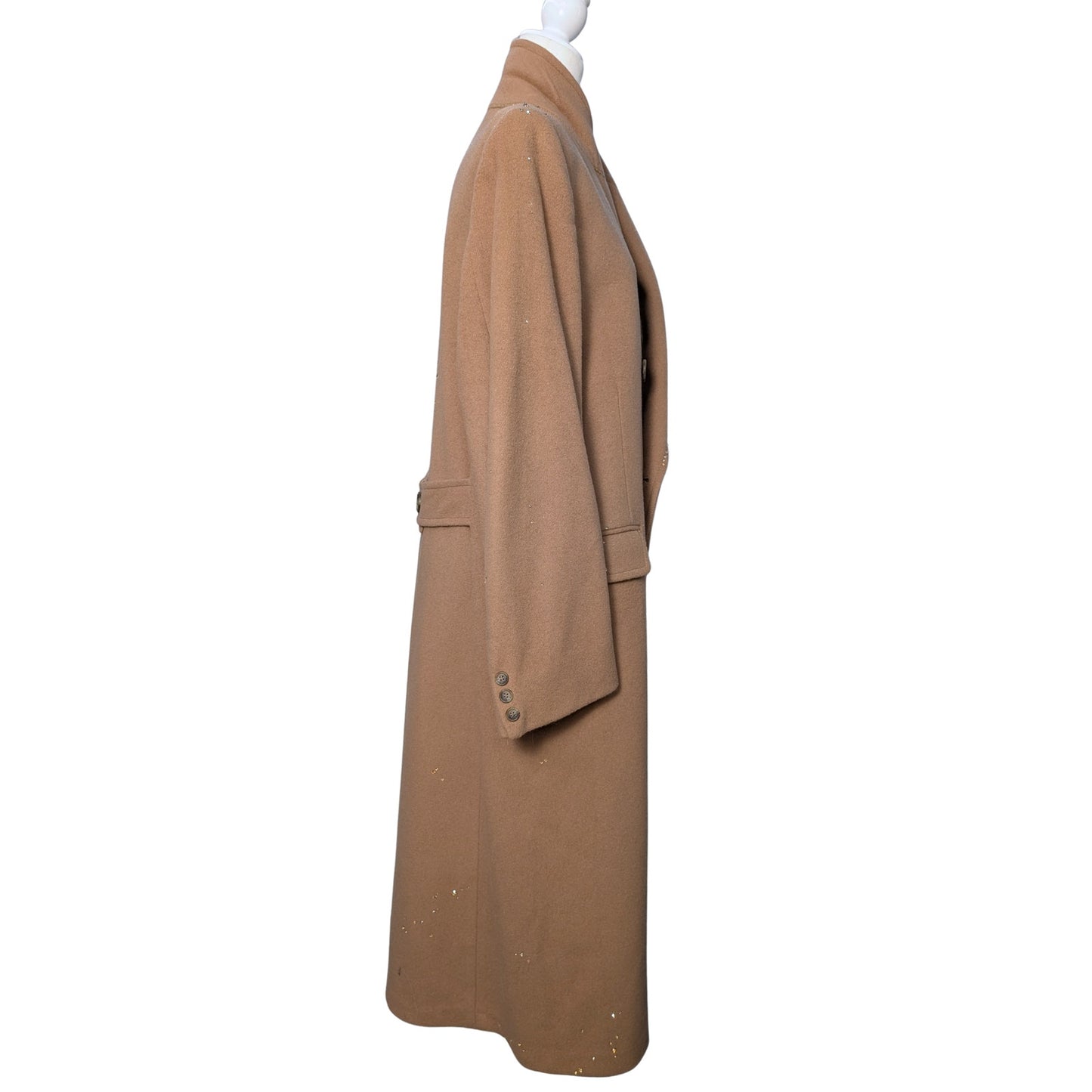 Tempo Europe by London Fog Camel Wool Coat with Austrian Crystal Embellishment