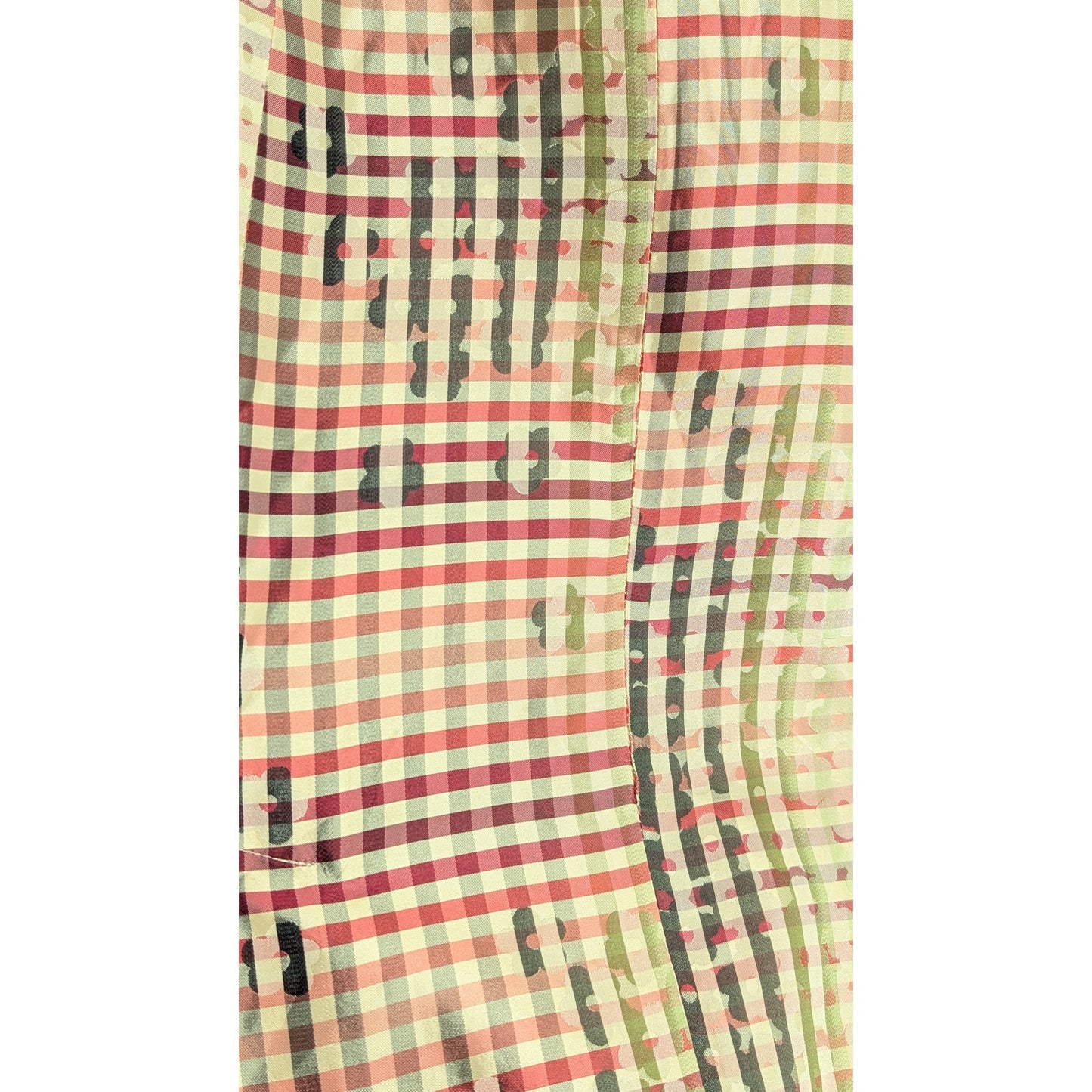 Vintage Christian Lacroix Silk Checkerboard Floral Midi Skirt
