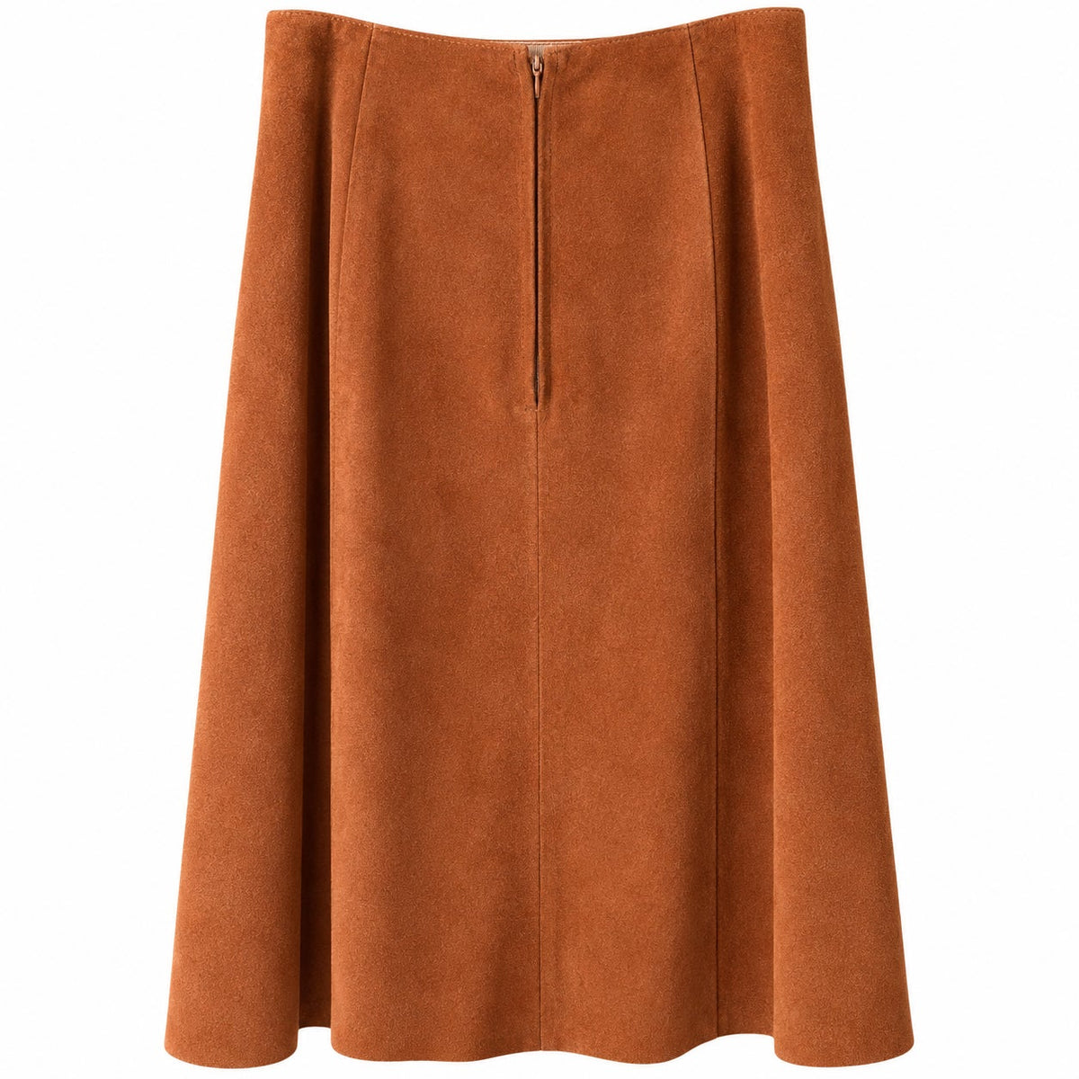 Vintage Goldwaters Toffee Brown Suede A-Line Skirt Made in England