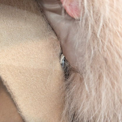 Pissenlit Camel Wool Cashmere Wrap Coat with Fox Fur Collar