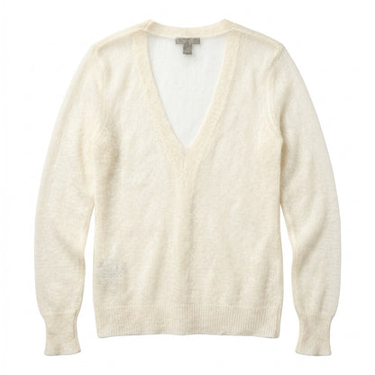 J.Jill S Ivory Open-Knit Mohair Cardigan