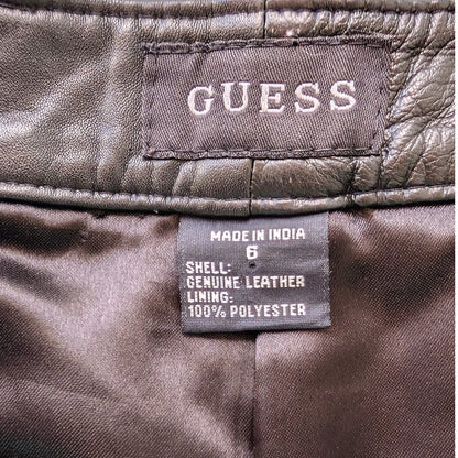 GUESS Black Genuine Leather Pants
