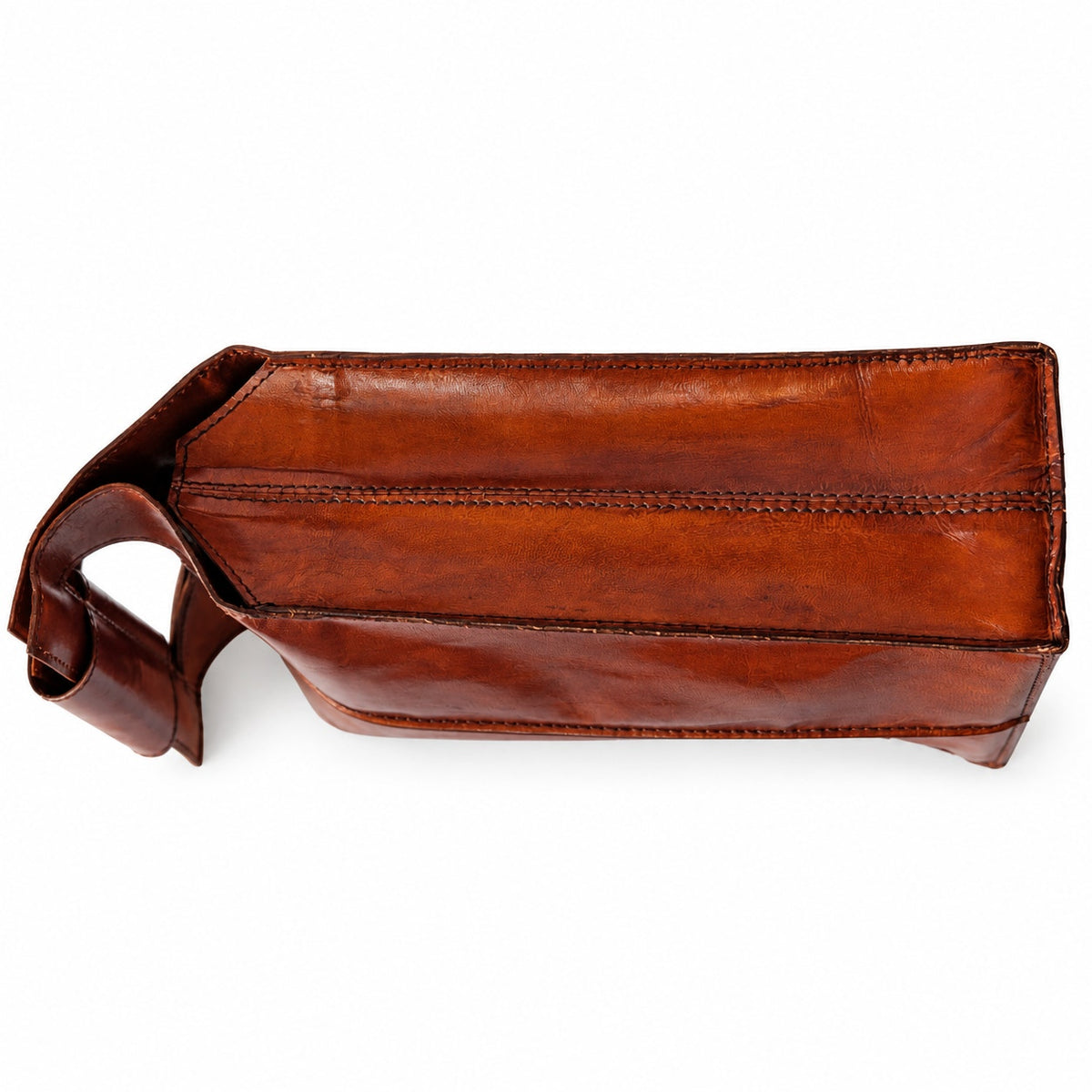 Vintage Genuine Leather Double Wine Bottle Carrier Brown Two Bottle Holder