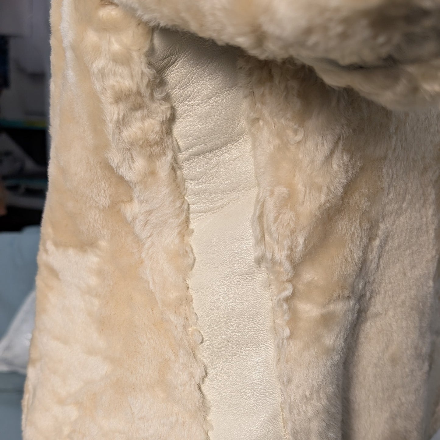 Vintage Shearling Jacket with Leather Accents