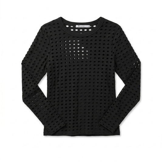 NWT Alexander Wang Perforated Mesh Top Black Size L