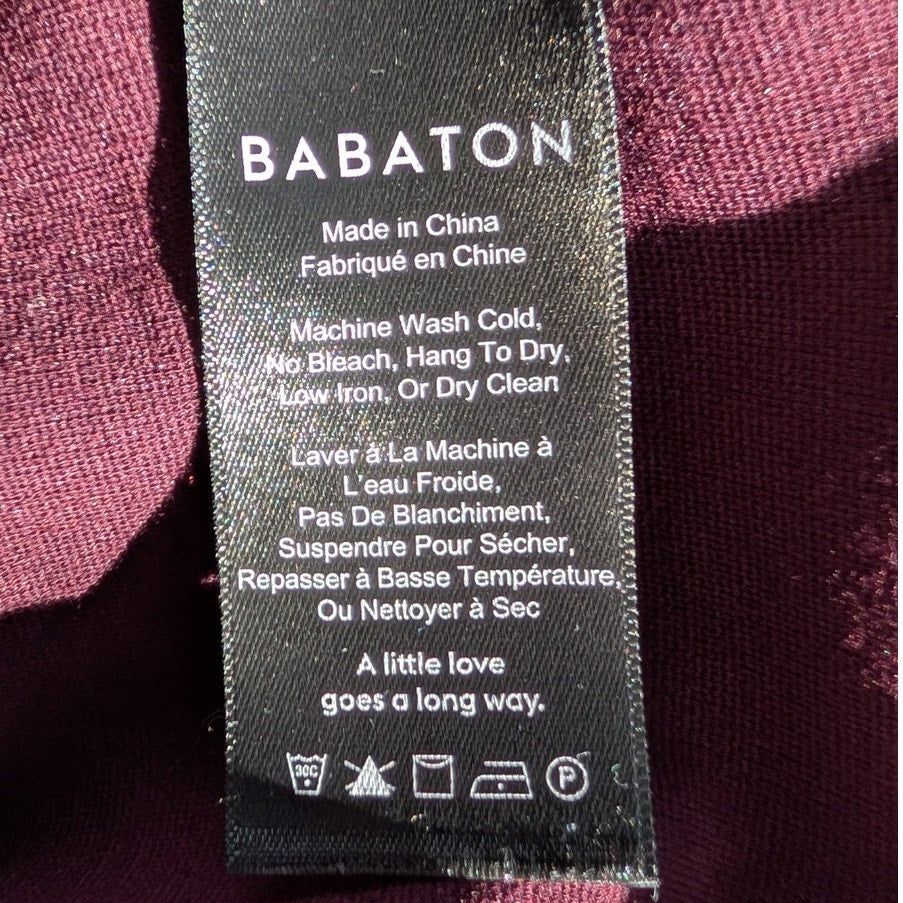 Babaton Aritzia Burgundy Cap Sleeve Sheath Dress Stretch Back Zip Size 4