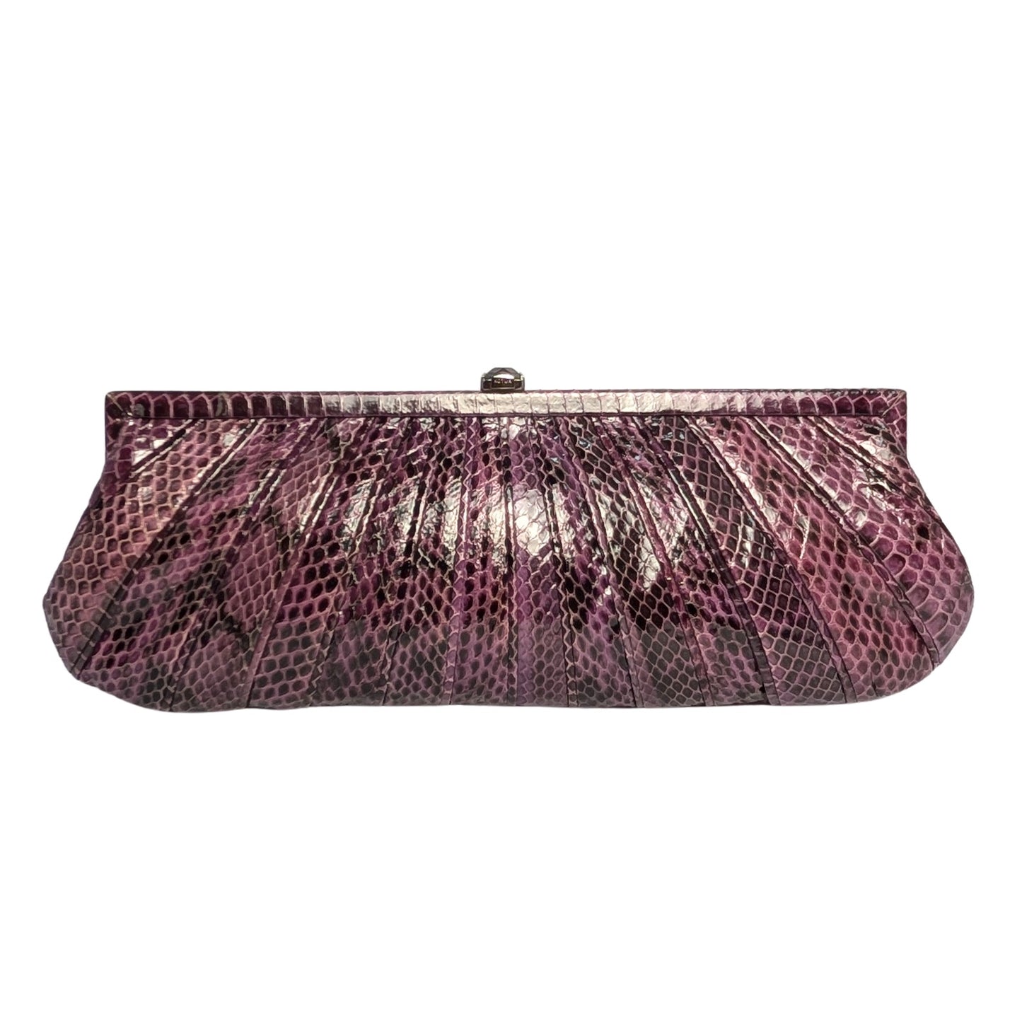 100% Genuine Snake Skin Kotur Purple Clutch Evening Bag with Dust Bag